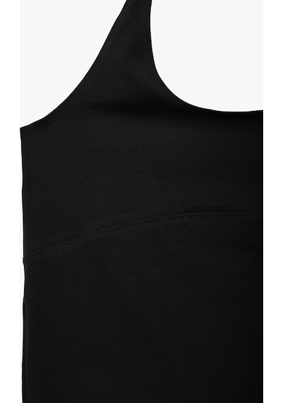 Koton Pamuklu Kolsuz Slim Fit Crop Halter Yaka Bluz Siyah 6sak10439ek