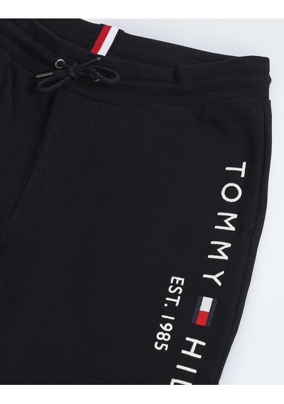 Tommy Hilfiger Erkek Alt Eşofman Yazı Logo Nakışlı Siyah