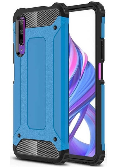 Kilifone - Huawei Uyumlu P Smart Pro 2019 Stk-l21 - Kılıf Çift Katman Zırh Tank Crash Military Kapak - Mavi