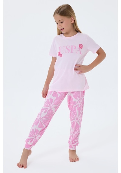 U.s. Polo Assn. Kız Çocuk Pembe Pijama Takım Pembe