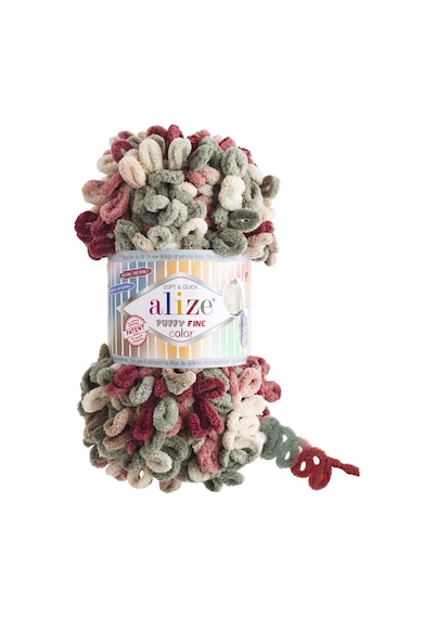 Alize Puffy Fine Color El Örgü İpi (5 Li Paket) - 6039
