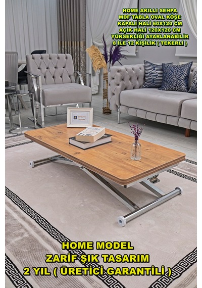 Home Üst Tabla Mdf Efesçam Oval Köşe Alt Krom