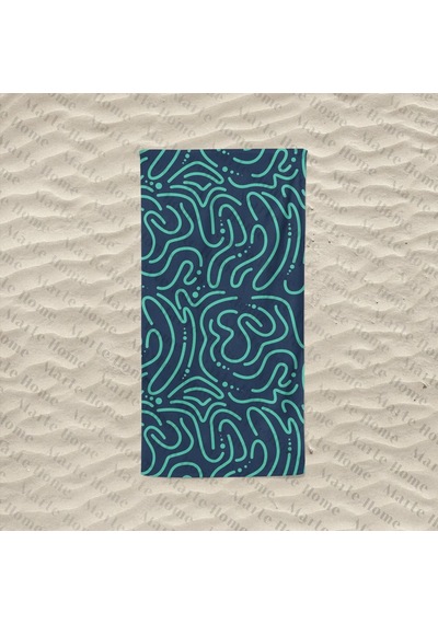 Marte Home Green Doodle Baskılı Plaj Havlusu
