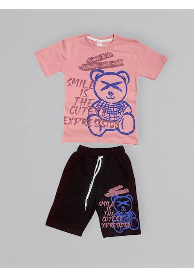 Mnk Baby & Kids Baskılı Erkek Çocuk Tişört Şortlu Takım M00715 Kiremit