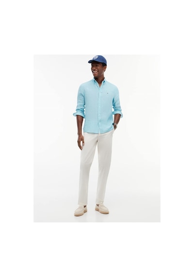 Tommy Hilfiger Pıgment Dyed Lı Solı Erkek Gömlek-16290 Csr Arctic Aqua