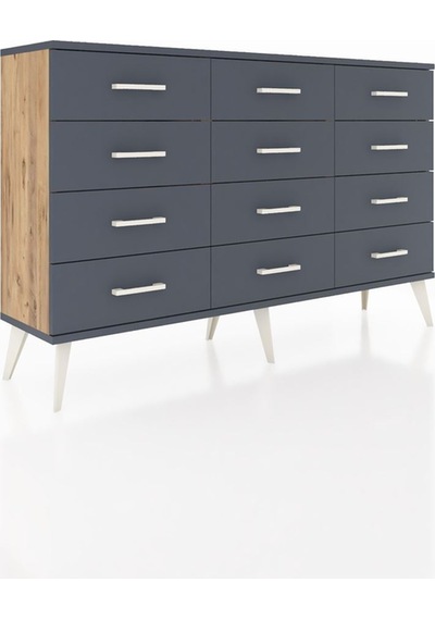 Arges Konsol 12 Çekmeceli 132x30x83 Çam-antrasit/antrasit Antrasit/antrasit Arges Konsol 12 Çekmeceli 132x30x83 Çam-antrasit/antrasit Antrasit/antrasit