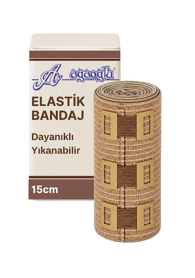 Elastik Bandaj 15cm, 4 Klipsli 4,5 Metreye Kadar Uzar, Spor Ve Günlük Kullanım