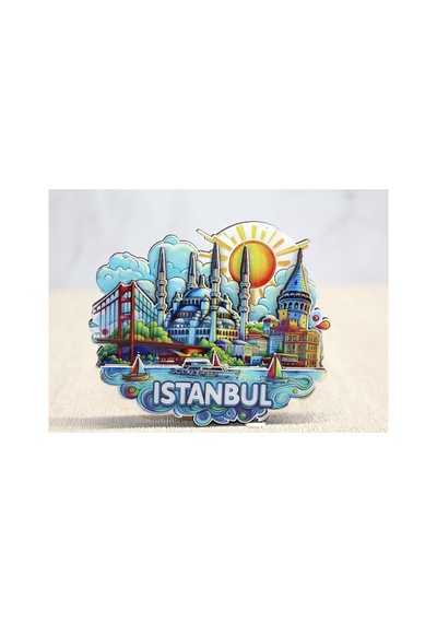 Ahşap İstanbul Temalı Magnet Çok Renkli 37930652