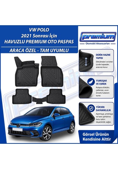 Vw Polo Paspas Araca Özel 2021 Sonrası Derin Havuzlu Premium Oto Paspas