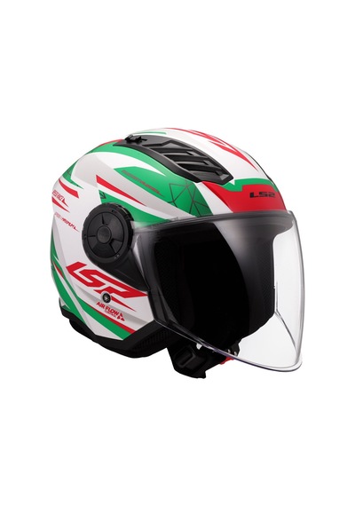 Ls2 Airflow 2 Draze Açık Kask Beyaz-yeşil-kırmızı