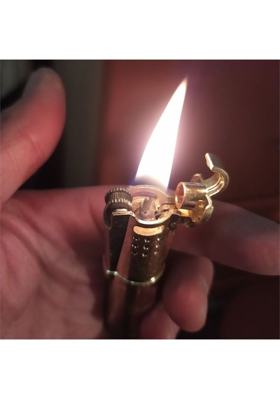 Honest Vintage Çakmak Benzinli Muhtar Çakmağı Sarı Bronz