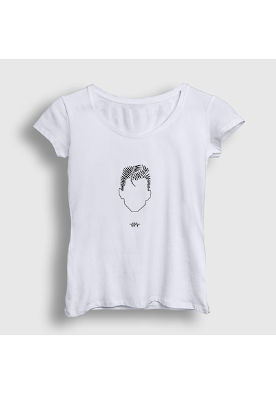 Presmono Kadın Face Arctic Monkeys T-shirt Beyaz