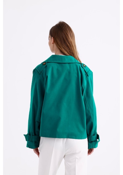 Pastelastore %100 Pamuk Gabardin Astarlı Oversize Geniş Kalıp Kadın Crop Kısa Trençkot 1122 Zümrüt Yeşili Pastelastore %100 Pamuk Gabardin Astarlı Oversize Geniş Kalıp Kadın Crop Kısa Trençkot 1122 Zümrüt Yeşili