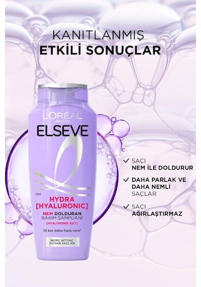 L'Oréal Paris Elseve Hydra Hyaluronic Nem Dolduran Bakım Şampuanı 3 x 300 ML