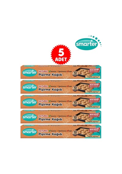 Smarter Naturel Ağartılmamış 5 Paket Yağlı Pişirme Kağıdı 10x5 Kahverengi