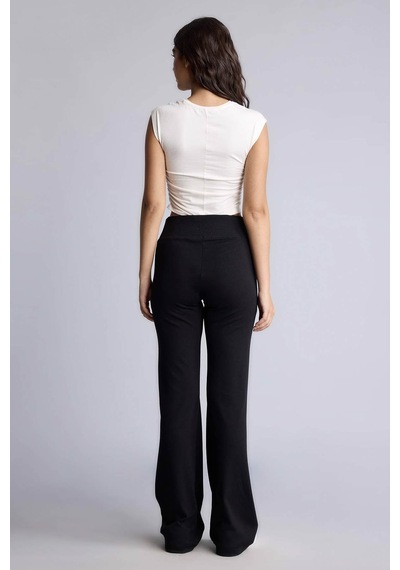 Defacto Flare Fit Ribana Siyah Kadın Pantolon E0628ax/bk81