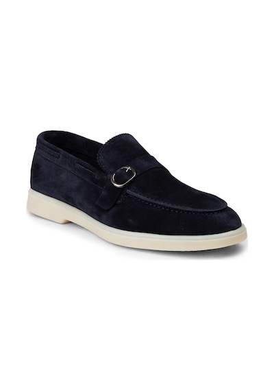 Deery Erkek Hakiki Süet Lacivert Tokalı Loafer - 02031mlcvc01