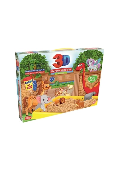 3d Kalıplı Dinazor Kinetik Kum Set- Kum Havuzu 1000 Gr Kum 4 Adet Kalıp Set