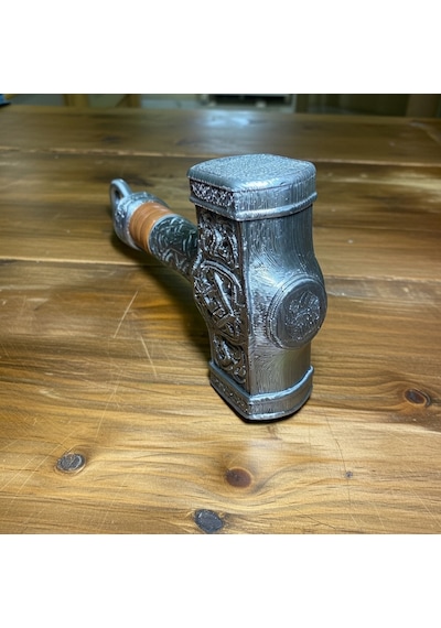 İskandinav Mitolojisi Thor Un Çekici Mjölnir - Antik Gümüş Kaplama Dekoratif Obje 17,3 X 10,7 Cm