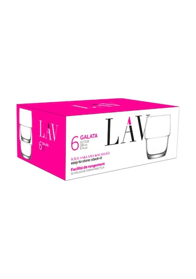 Lav Galata Cam Viski Bardağı 6'lı 285 ml (Meşrubat/Su Bardağı)