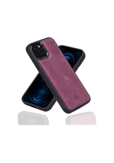 Bouletta Apple İphone 13 Uyumlu Deri Arka Kapak Cz7 Mor