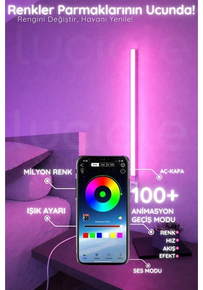 Onerous 50 Cm Led Led Işık, Bluetooth Gümüş