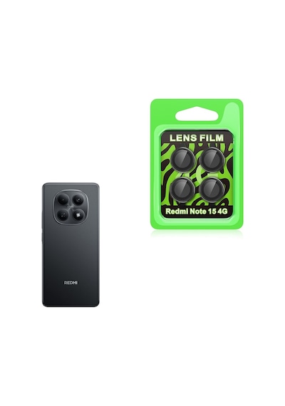 Vendas Xiaomi Redmi Note 15 4g Uyumlu Zore Cl-07 Kamera Lens Koruyucu Siyah