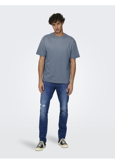 Onsfred Lıfe Rlx Ss Tee Noos Erkek Mavi T-shirt - 22022532 Mavi