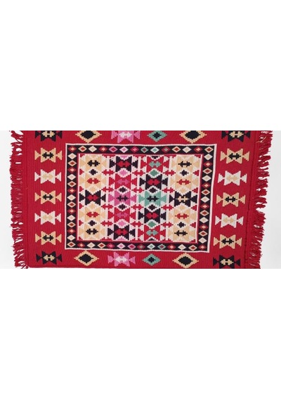 Kilim Antik 80-125 Otantik Motifler Model Naturel Boya Çift Taraflı El Yapımı Kırmızı