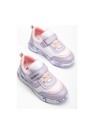 Şiringenç Ortopedik Kız Çocuk Spor Ayakkabı Lila Cırtlı Anorak Malzeme-3720 LILA