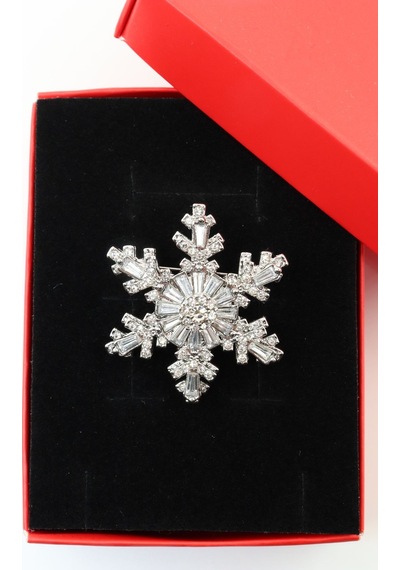 Kar Tanesi Broş. Taşlı Tasarım Broş. Yaka İğnesi Broş. Kadın Broş. Erkek Broş. Broş. Unisex Gümüş