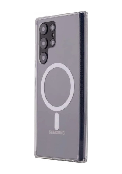Newface - 251 - Samsung Galaxy S22 Ultra Kılıf Magneticsafe Şeffaf Silikon - Csmo-tex - - Şeffaf