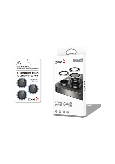 Apple iPhone 18 Pro Uyumlu Parmak İzi Bırakmayan Kamera Lens Koruyucu Cl-12 - Mavi - T42325