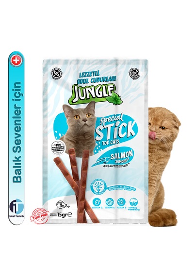 Jungle Somon Balıklı Kediler İçin Ödül Çubuğu Mama 3 x 5 G