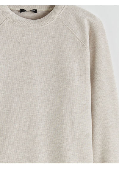Lcw Comfort Bej Bisiklet Yaka Kadın Sweatshirt
