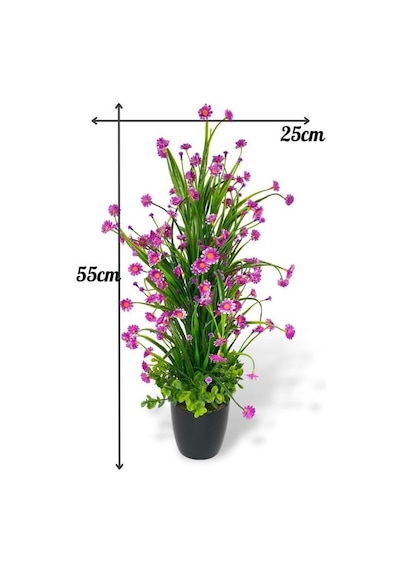 Yapay Çiçek Siyah Saksıda Lila Papatya Ağacı 55cm Yapay Çiçek Siyah Saksıda Lila Papatya Ağacı 55cm