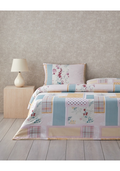 English Home Patch Bouquet Çift Taraflı Pamuklu Çift Kişilik Nevresim Seti 200x220 Cm Yeşil-sarı