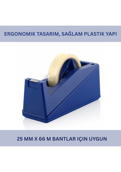 Ofis Ve Ev İçin Bant Kesici - Ergonomik, Kaydırmaz Taban, 25mm X 1