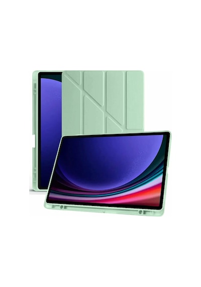 Uray Store Samsung Galaxy Uyumlu X510 Tab S9 Fe 11 Kılıf Kalemlikli Mars Tablet Kılıfı - Açık Yeşil Arka Kapak