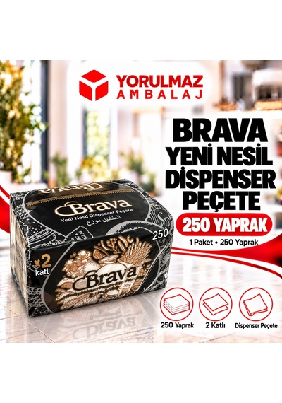 Yeni Nesil Dispanser Peçete 250 Yaprak Restoran, Kafe Ve Mağaza Servis Peçetesi Diğer