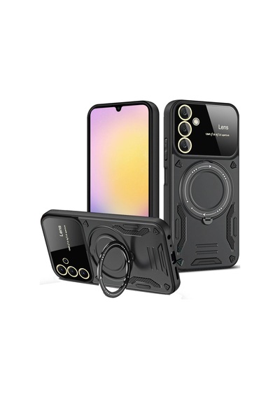 Samsung Galaxy Uyumlu A14 4g Kılıf Joy Lens Standlı Kap 55a3a Siyah