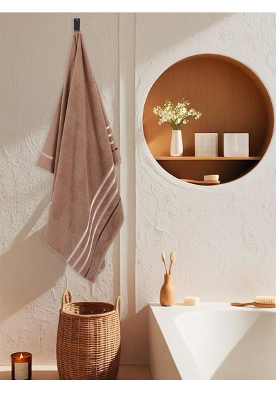 Banyo Havlusu Tekli Pamuk Bale Sütlü Kahve