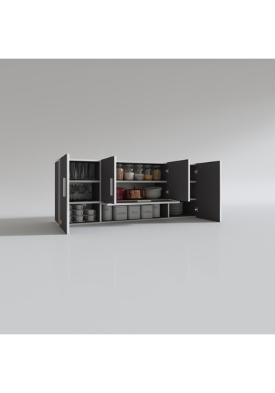Kenzlife hazır mutfak acus32 gri 060*150*32 mutfak banyo dolabı kapaklı raflı