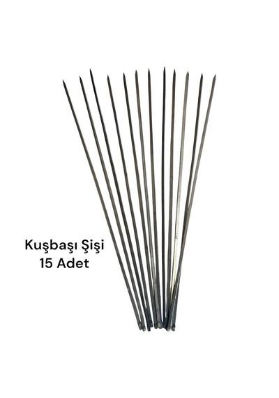 Kuşbaşı Şişi 15 Adet,et Mangal Barbekü Şişi Yassı 55 Cm