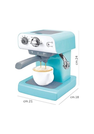 Pilli Işıklı Sesli Mutfak Oyuncağı Gerçekçi Buhar Özellikli Eğitici Espresso Makinesi
