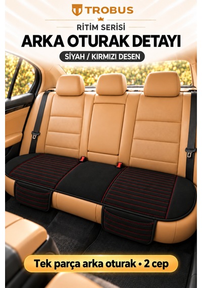Trobus Ritim Hyundai H100 1994-2012 Baby Face 5'li Koltuk Minderi Siyah Kırmızı Desen