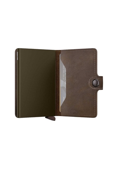 Secrid Miniwallet Vintage Kartlık Cüzdan, Koyu Kahve Çok Renkli