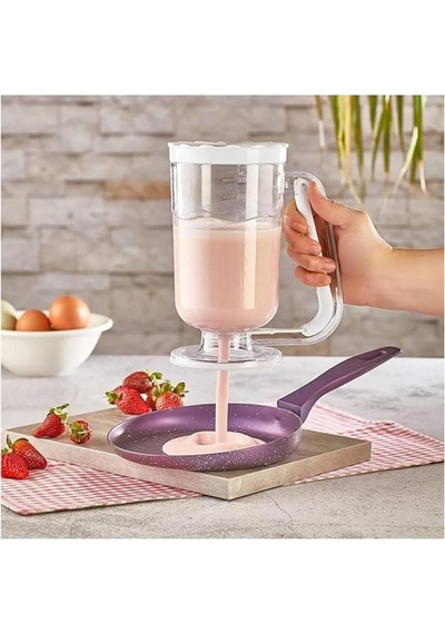 Pankek Dağıtıcı Hamur Porsiyonlayıcı Şekillendirici 900 ml Dökme Aparatı - Plastik - 1 Adet