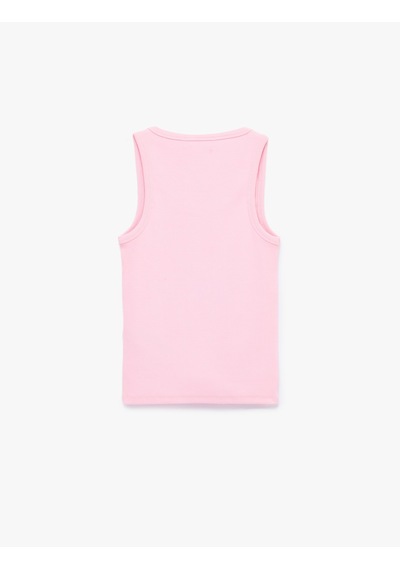 Koton Pamuklu Kaşkorse Slim Fit U Yaka Fitilli Atlet Pembe 6sak10387ek Gül