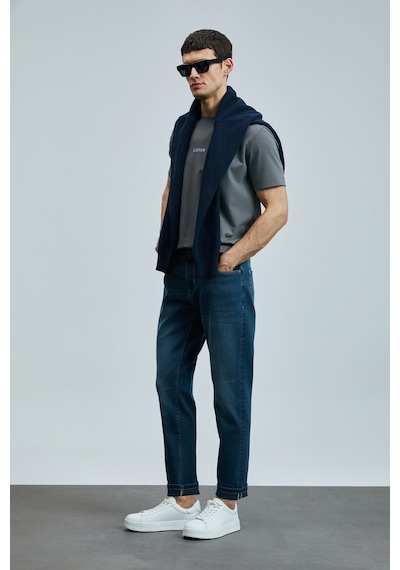 Lufian Eduard Smart Jean Erkek Pantolon Slim Fit Mavi Mavi 111200195100300 Mavi